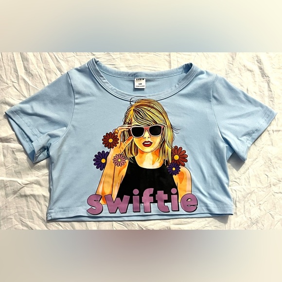 Swiftie Blue Kids Crop Top - Picture 1 of 6